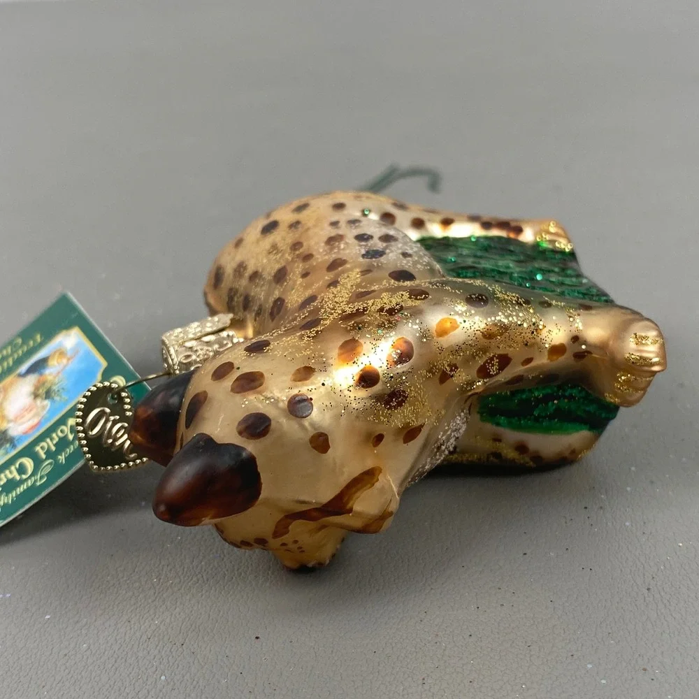 Old World Christmas Glass Ornaments Bobcat & Snowman Best Buddies/Couple 2006